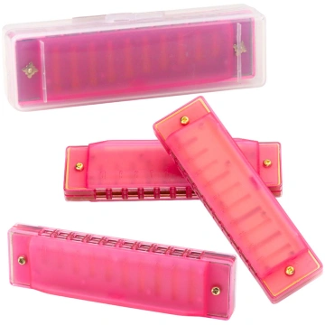 10-Hole Harmonica for Beginners, Pink Case