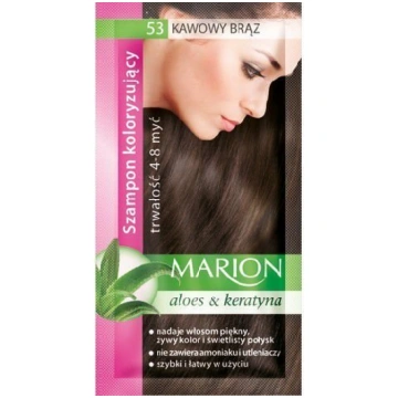 Krāsojošais matu šampūns Marion, 40 ml, 53 Coffee 