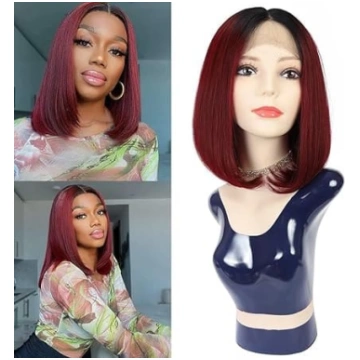 Blissource Real Hair parūkas Īsas Bob parūkas Īsta