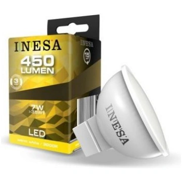 LED spuldze INESA MR16 7W 12V 450lm 105" GU5.3 300