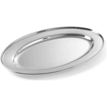 Tērauda ovāls gaļas un desu plate, 50 cm garš - He
