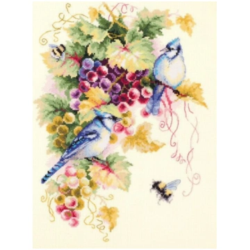 Izšūšanas komplekts Magic Needle "Blue Jay and Gra