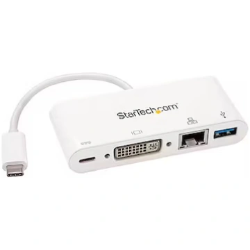 Startech USB-C ADAPTER MULTIPORT DVI DVI-I RJ45 US