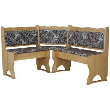 k koma Solid Pine Corner Bench in Alder with Dark 
