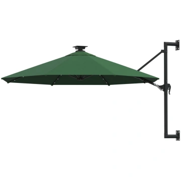 Saulessargs ar metāla kātu un led, zaļš, 300 cm