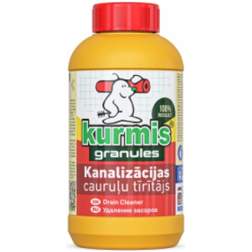 Granulēts līdzeklis kanalizācijas cauruļu aizsērēj
