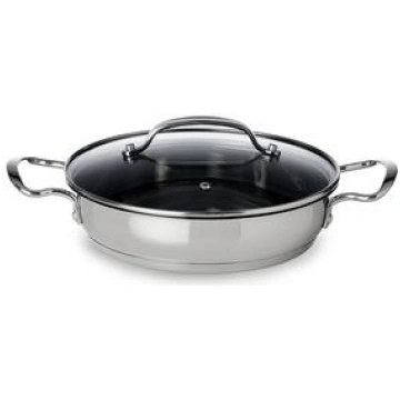 Tegame due manici 28 cm con coperchio in vetro pyr