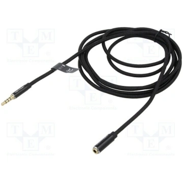 Cable; Jack 3.5mm 4pin socket,Jack 3,5mm 4pin plug