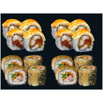 Hot Izumi Tai maki un Chicken Tempura maki