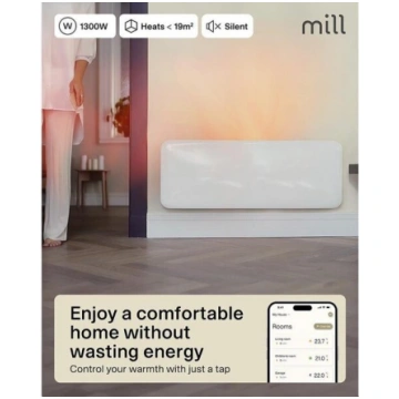 Mill Invisible Smart WiFi Heater Panel Heater 1300
