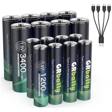 AA un AAA uzlādējamas USB-C baterijas ANEB0DRG93CZ