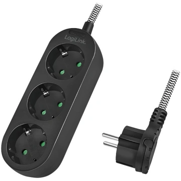 Pagarinātājs Logilink, LPS261, 1.5 m, 3 ligzdas