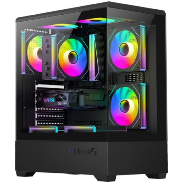 DarkFlash C365 computer case (black) + 5 fans