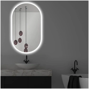 Apjeoy Oval LED vannas istabas spogulis 45 x 75 cm