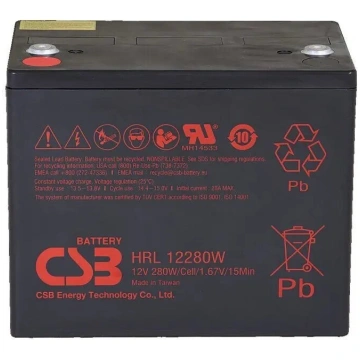 Aizvērts svina-skābes akumulators CSB 12V 6Ah HRL1