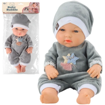 Baby Doll in Gray Pajamas, Hat, Movable Arms and L