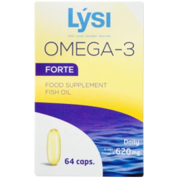 LYSI OMEGA-3 Forte Zivju eļļa, 64 gab