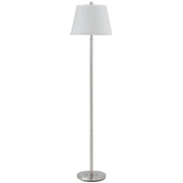 Nickel 60" Traditional Shaped Floor Lamp With Whit