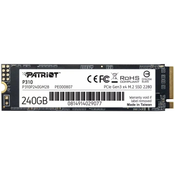 M.2 NVMe SSD PATRIOT P310 240 GB — PCIe 3.0, lasīš
