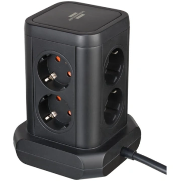 Brennenstuhl 8-way power strip tower, 2x USB-A, 1x