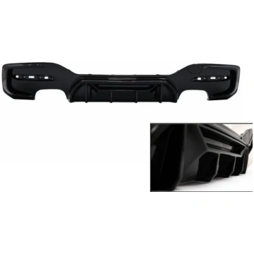 Rear Bumper Spoiler Valance Diffuser Twin Double O