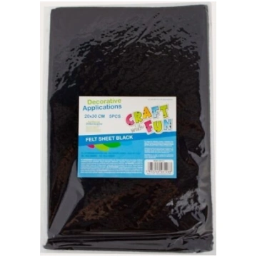 Filca loksne melna 20x30 5el - Craft with Fun