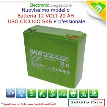 BATTERIA 12V 20Ah USO CICLICO PER BICI MOTO SCOOTE