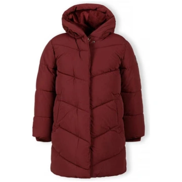 Girls long quilted winter jacket zip press studs b