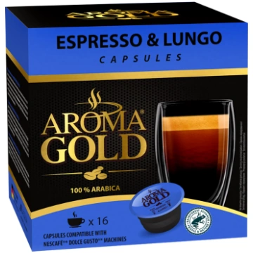 Kafijas kapsulas Aroma Gold Espresso & Lungo, 0.25
