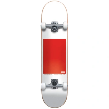 G0 Block Serif 8" Complete Skateboard White/Red Gl