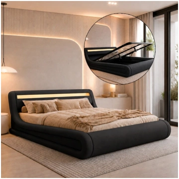 Letto contenitore di disegno Rodas in colore nero 