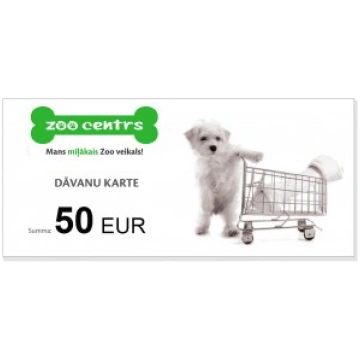 Dāvanu karte 50 EUR vērtībā pirkumiem Zoocentrs ve
