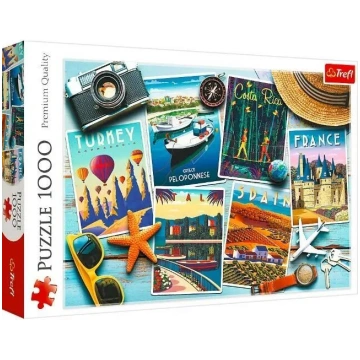 Puzzle 1000 Elements brīvdienu pastkartes Trefl