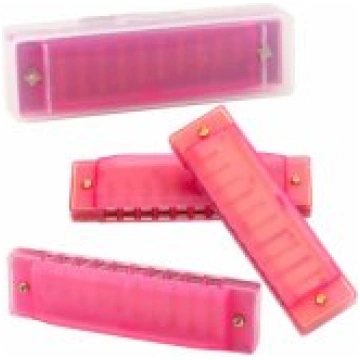 LEAN Toys 10-Hole Harmonica for Beginners, Pink Ca