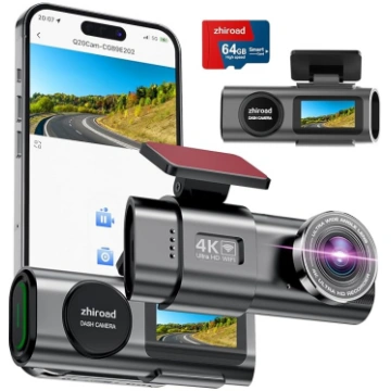 4K WiFi Dashcam, 170° Super Wide Angle Dashcam Car