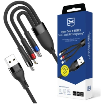 3mk Hyper Cable N-SERIES 3 in 1 USB-A / Lightning 