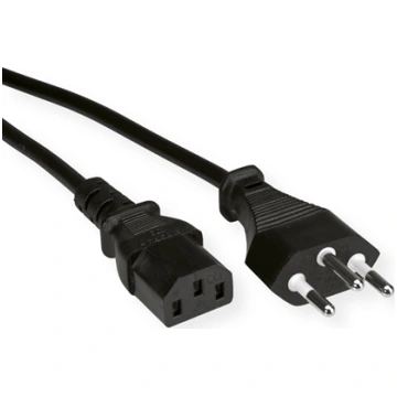Value Power Cable, Straight IEC, CH, black, 0.8 m 