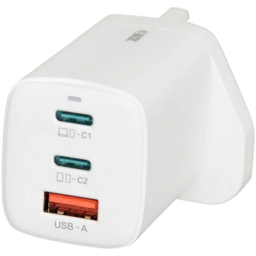 iBOX C-65 White, GaN 65W universal charger UK plug