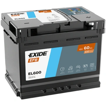 60Ah 640A akumulators EXIDE EL600 242x175x190-+ EL