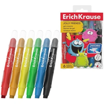 Gēla krītiņi Jolly Friends, ErichKrause, 6 krāsas.