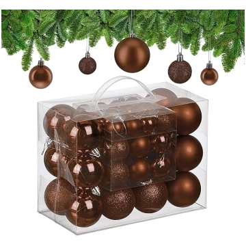 Relaxdays Christmas Baubles 50 plastmasas spīdīgu 