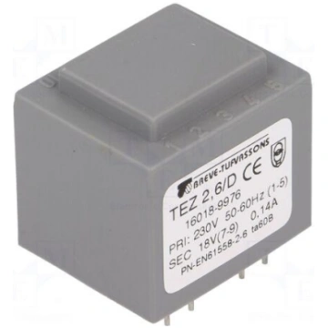 Transformer: encapsulated | 2.5VA | 230VAC | 18V |