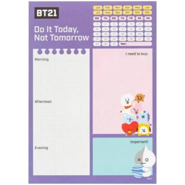 Dienas plānotājs A5 Line Friends BT21 — dienas pie