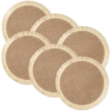 Holibanna Pack of 6 Round Woven Place Mats Made of