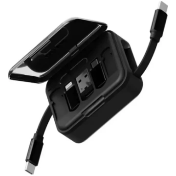 Kabelis Bazic GoCharge Loop 5in1 Lightning, USB-A,
