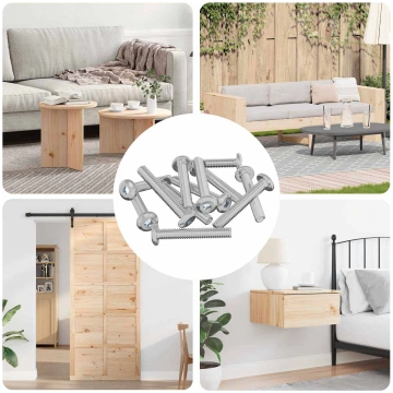 Slēdzene skrūve vienkrāsains 12 pcs sudraba m6 x 3