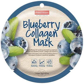 PUREDERM Blueberry Collagen Mask 18g