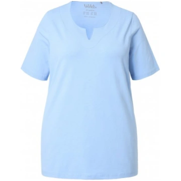 Ulla Popken Essential Notch Neck Stretch Tee Light
