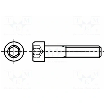 Screw; M8x55; 1.25; Head: cheese head; hex key; HE