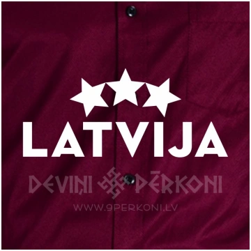Latvija 3 zvaigznes. Samta termouzlīme audumam Rot